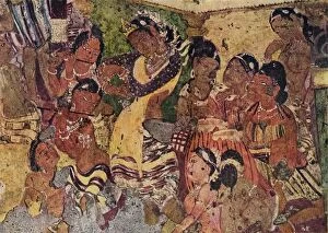 Ajanta Gallery: Wall painting from the Caves of Ajanta, c480