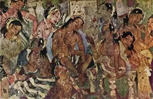 Cave Collection: Wall painting from the Caves of Ajanta of Raja Mahajanaka, c480