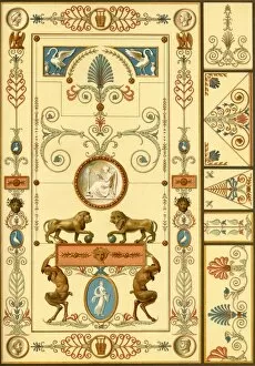 Historic Styles Of Ornament Collection: Wall painting and ceiling decoration, Germany, early 19th century, (1898). Creator: Unknown