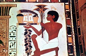 Wall Painting, Detail, Servant with Offerings, Chapel of Menna, Thebes Wall Painting, Detail, Servant with Offerings, Chapel of Menna, Thebes
