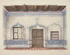 Wall Painting (Door), c. 1939. Creator: William Kieckhofel