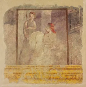 Wall painting fragment from the north wall of Room H of the Villa of P. Fannius