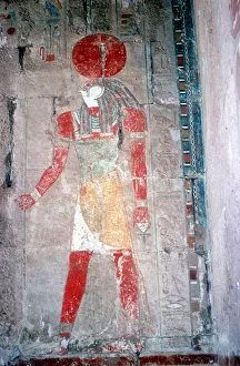 Falcon Prints: Wall painting of Horus (falcon-headed god), Temple of Queen Hatshepsut, c15thcentury BC