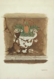 Wall Painting - Pineapple Motif, c. 1937. Creator: W. J. Goodacre