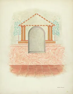 Towner Edith Prints: Wall Painting: Restoration Drawing, 1940. Creator: Edith Towner
