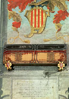 Murals Prints: Wall Paintings and tomb of the Count of Barcelona Ramon Berenguer I the Older (1024 - 1076)
