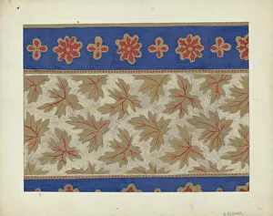 Leaf Design Prints: Wall Paper, 1935/1942. Creator: Benjamin Resnick