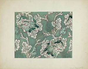 Leaf Design Prints: Wall Paper, 1935/1942. Creator: Lina Manetto