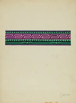 Wall Paper Sample Prints: Wall Paper Border, c. 1936. Creator: Alfonso Umana