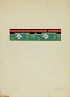 Wall Paper Sample Prints: Wall Paper Border, c. 1936. Creator: Alfonso Umana