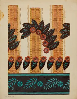 Wall Paper Sample Prints: Wall Paper Border, c. 1937. Creator: Jack Staloff
