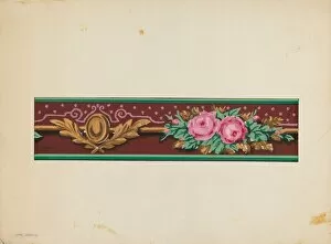 Roses Collection: Wall Paper Border, c. 1937. Creator: John Garay
