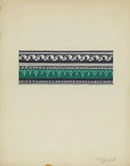 Colour Scheme Prints: Wall Paper Border, c. 1937. Creator: Karl Joubert