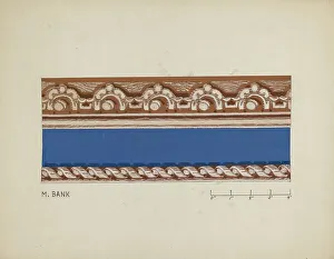 Colour Scheme Prints: Wall Paper Border, c. 1937. Creator: Moses Bank