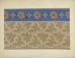 Leaf Design Prints: Wall Paper, c. 1937. Creator: Margaret Knapp