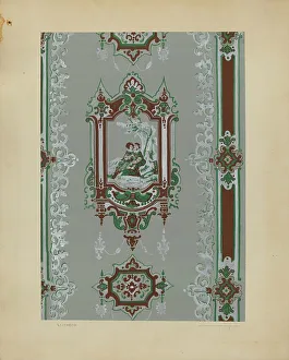 Wall Paper Sample Prints: Wall Paper, c. 1937. Creator: Sidney Liswood