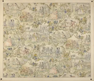 Cream Background Gallery: Wall Paper Design, c. 1939. Creator: Henry Meyers