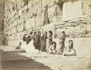 Solomons Temple Prints: Wall of Solomons Temple, Jews Wailing Place, c. 1860. Creator: Unknown