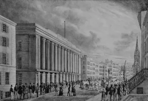 Wall Street Prints: Wall Street, New York, 1848. Creator: Anon