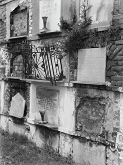 Wall tombs of the old St. Louis Cemetery, New Orleans, between 1920 and 1926. Creator: Arnold Genthe