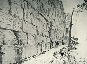 Haram Esh Sharif Prints: The Wall of the Wailing-Place, 1902. Creator: John Fulleylove