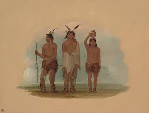 Carrying On Head Collection: Three Walla Walla Indians, 1855 / 1869. Creator: George Catlin