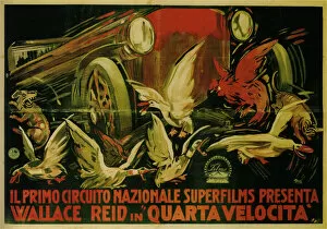 Wallace Reid in Film Double Speed, 1920. Artist: Galantara, Gabriele (1867-1937)