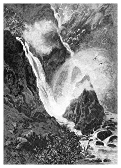 Frederic B Prints: Wallamumbi Falls, New South Wales, Australia, 1886