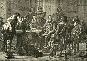 Tables Collection: Wallenstein and Tilly Holding a Council of War, 1626, (1890). Creator: Unknown