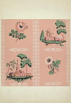 Wall Paper Sample Prints: Wallpaper, 1935/1942. Creator: Sidney Liswood
