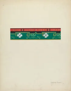 Part Of Gallery: Wallpaper Border, c. 1940. Creator: Walter Doran
