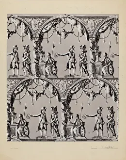 Period Costume Collection: Wallpaper, c. 1937. Creator: John Garay