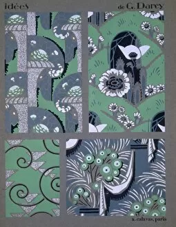 Wallpaper design, from Idees, c1925. Creator: Georges Darcy (fl.c. 1925)