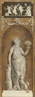 Classical Collection: Wallpaper painting with bacchante, 1786. Creator: Juriaan Andriessen