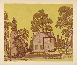 Gardens Collection: Wallpaper Used as Bandbox Covering, c. 1937. Creator: Albert J. Levone
