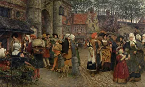 Bagpipes Prints: Within the Walls of Antwerp in 1550, (1901). Creator: Karel Boom