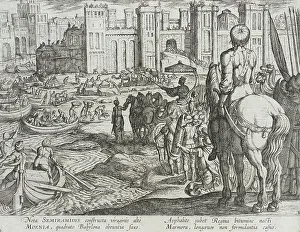 At Work Prints: The Walls of Babylon, published 1610. Creator: Antonio Tempesta