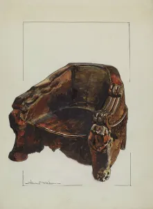 Truelson Florence Prints: Walnut Chair, c. 1937. Creator: Florence Truelson