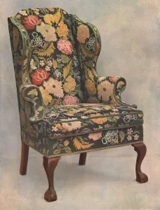 Walnut chair covered with needlework, 1905. Artist: Shirley Slocombe Walnut chair covered with needlework, 1905. Artist: Shirley Slocombe