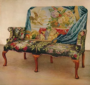 Walnut Settee with Soho Tapestry, c1730, (1929)