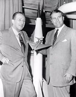 Scientist Gallery: Walt Disney and Dr. Wernher von Braun, USA, 1954. Creator: NASA