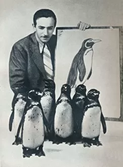 Animation Gallery: Walt Disney with penguins, 1934 (1935)
