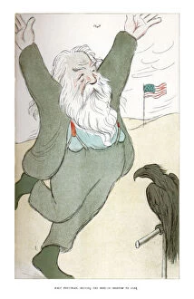 Beerbohm Gallery: Walt Whitman, Inciting the Bird of Freedom to Soar, 1904.Artist: Max Beerbohm