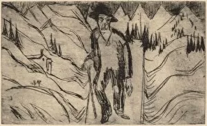 Alpine Collection: The Wanderer, 1922. Creator: Ernst Kirchner