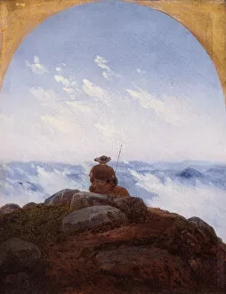 Carl Gustav 1789 1869 Gallery: Wanderer on the Mountaintop, 1818. Creator: Carus, Carl Gustav (1789-1869)
