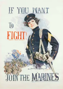 Political Agitation Prints: If You Want to Fight Join the Marines, 1918. Creator: Christy; Howard Chandler (1872-1952)