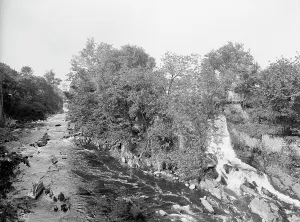 Creek Prints: Wappinger's falls above the bridge, Poughkeepsie, N.Y. c1906. Creator: Unknown