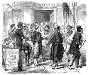 Zouaves Prints: The War in America: recruiting in New York: the Irish Zouaves, 1862. Creator: Unknown