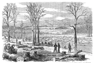 Camping Prints: The War in America: winter quarters of the left wing of the Confederate Army on the Rapidan