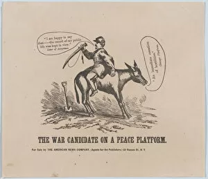 Cavalryman Gallery: The War Candidate on a Peace Platform, 1864. 1864. Creator: Anon